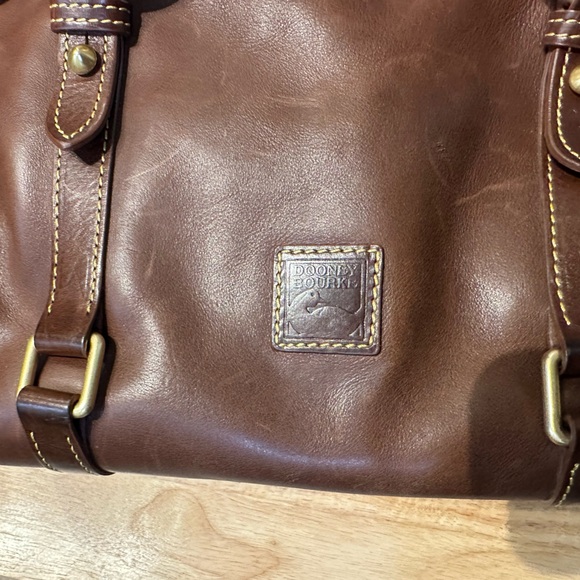 Dooney & Bourke Brown Leather Shoulder Bag - Picture 4 of 9